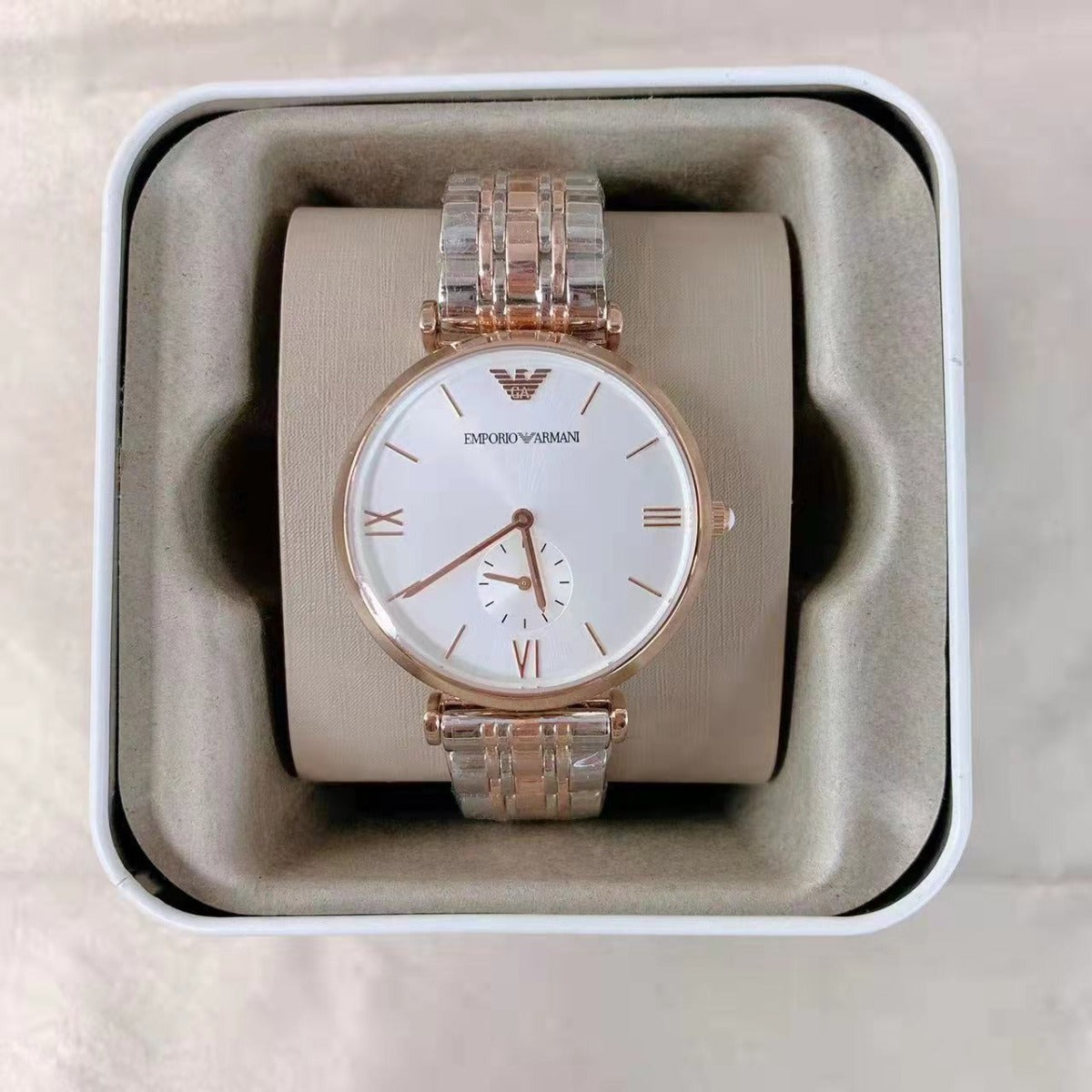 Emporio Armani AR1677 Classic Quartz White Dial Stainless Steel Men's Watch Emporio Armani AR1677 Classic Quartz White Dial Stainless Steel Men's Watch